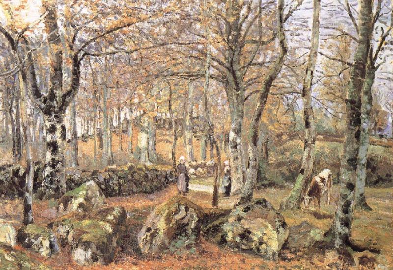 Camille Pissarro There are rock scenery France oil painting art